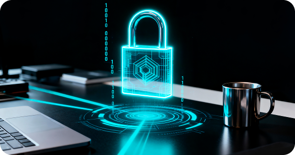 Digital padlock representing data protection